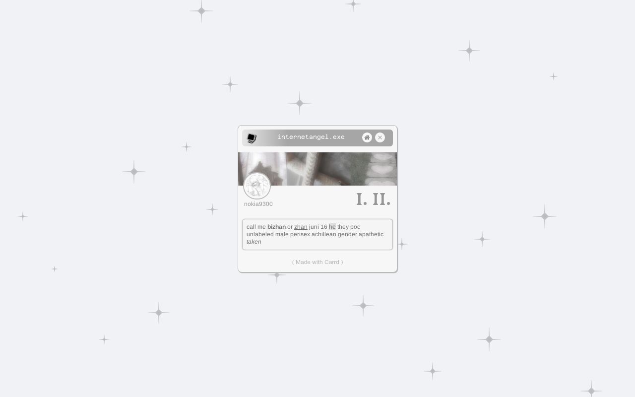 Carrd profile picture for @senseless